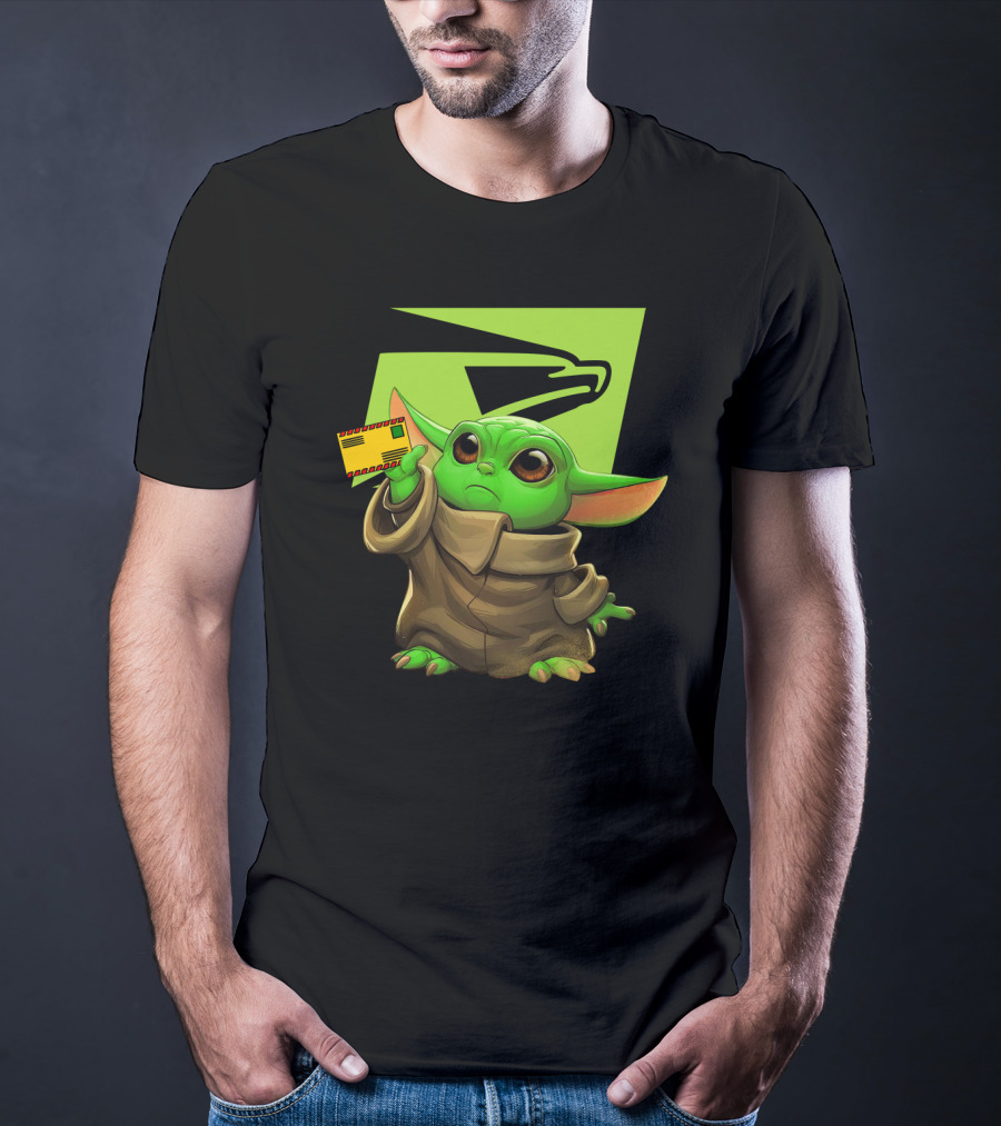 Postal Master Cute Green Character Delivering Mail T-Shirt