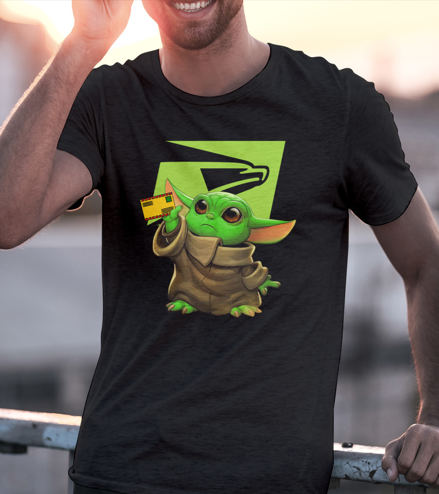 Postal Master Cute Green Character Delivering Mail T-Shirt