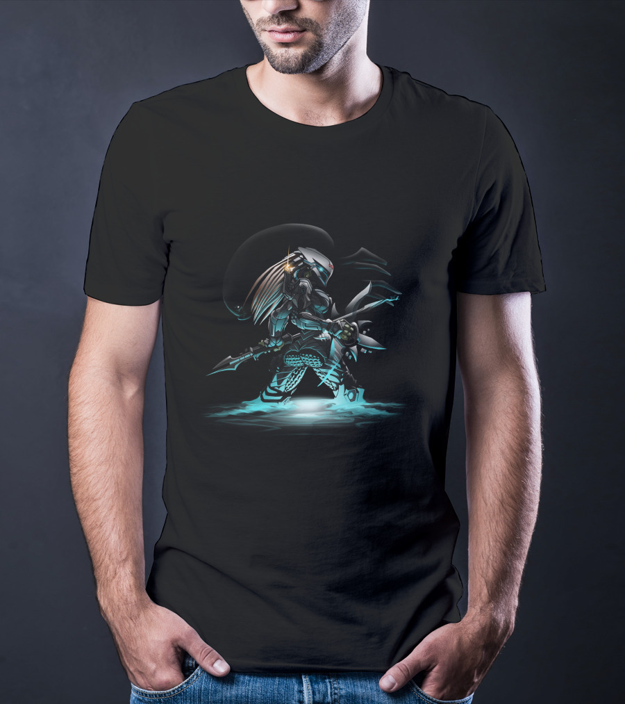 Predator Warrior Alien Hunter In Water Scene T-Shirt