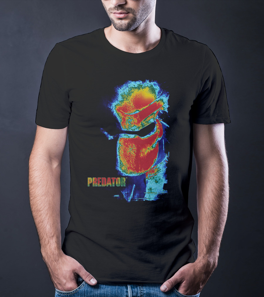 Predator Movie Thermal Vision Mask Pattern Warm-Tone Image T-Shirt