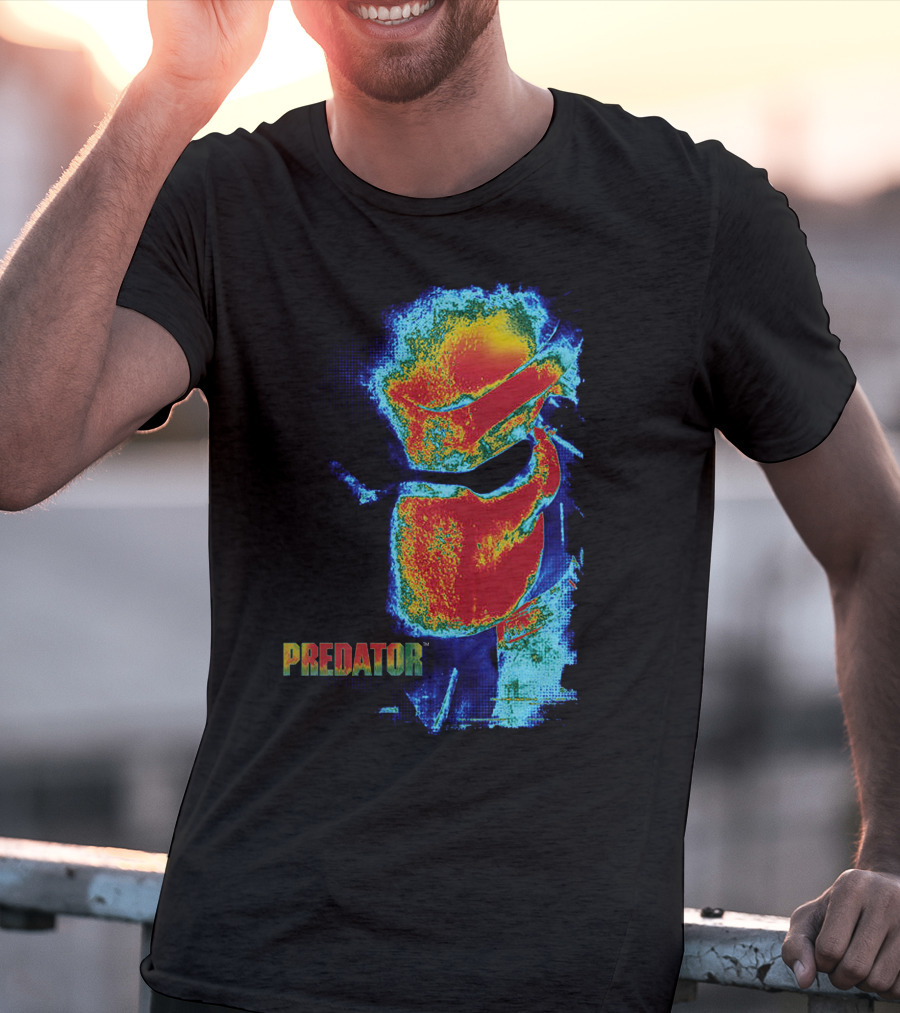 Predator Movie Thermal Vision Mask Pattern Warm-Tone Image T-Shirt