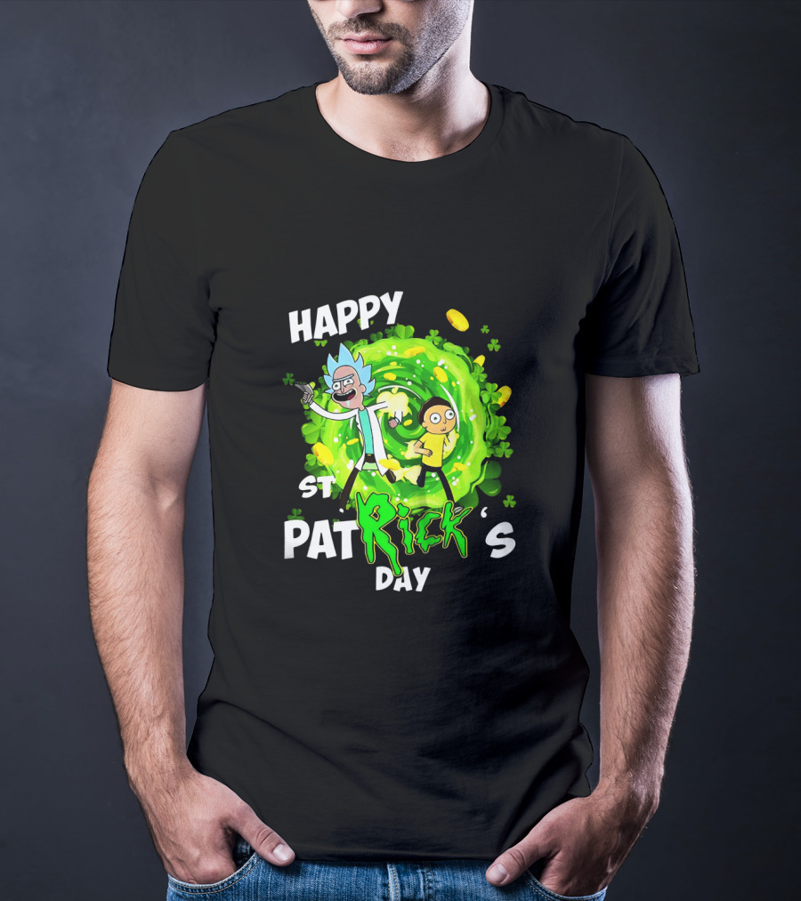Happy St. Patrick's Day Rick And Morty Portal Adventure T-Shirt