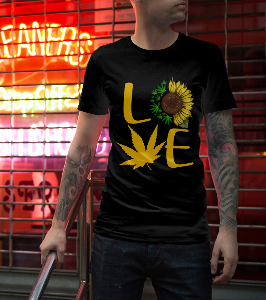 Love Sun Flower Weed Leaf T-Shirt