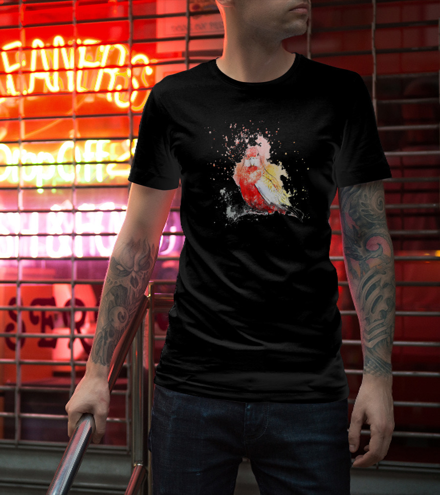 Vibrant Watercolor Parakeet Burst T-Shirt