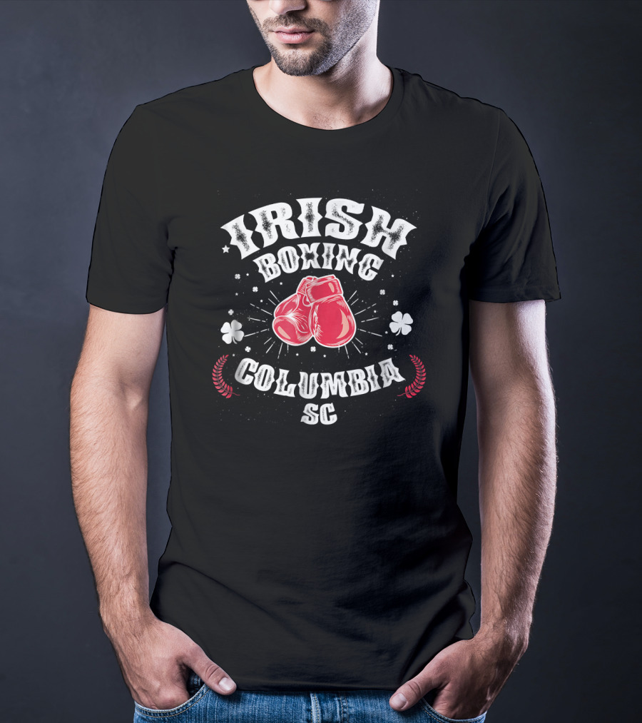 Irish Boxing Columbia SC Red Gloves Shamrock T-Shirt