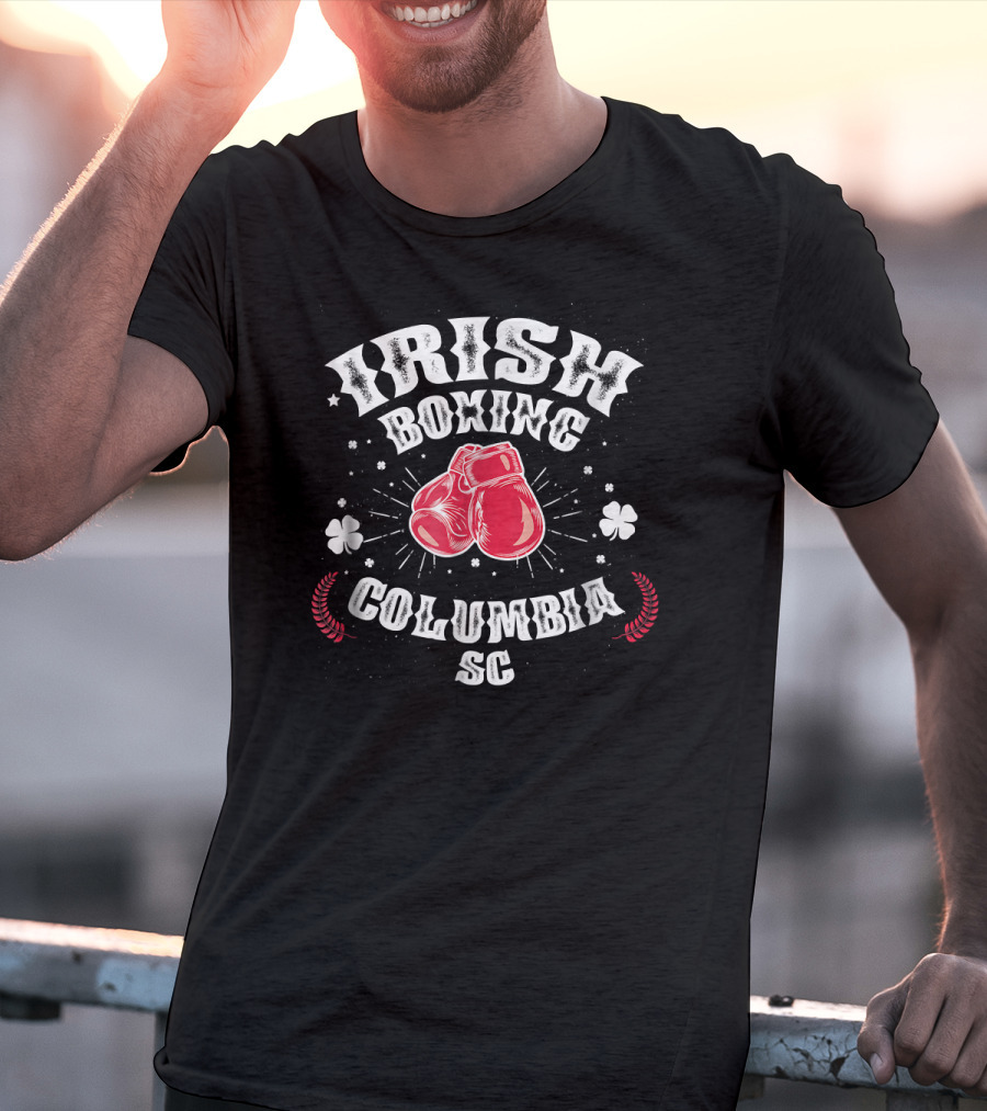 Irish Boxing Columbia SC Red Gloves Shamrock T-Shirt