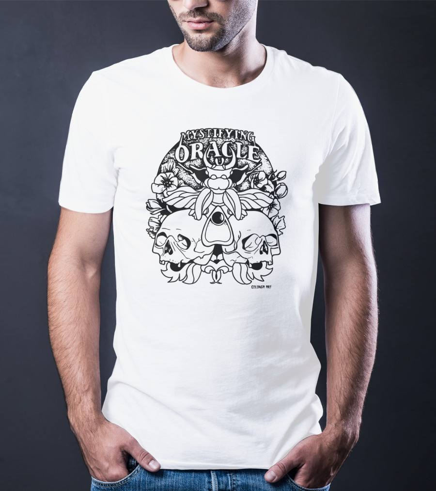 Mystifying Oracle Skull And Moth Colunga T-Shirt