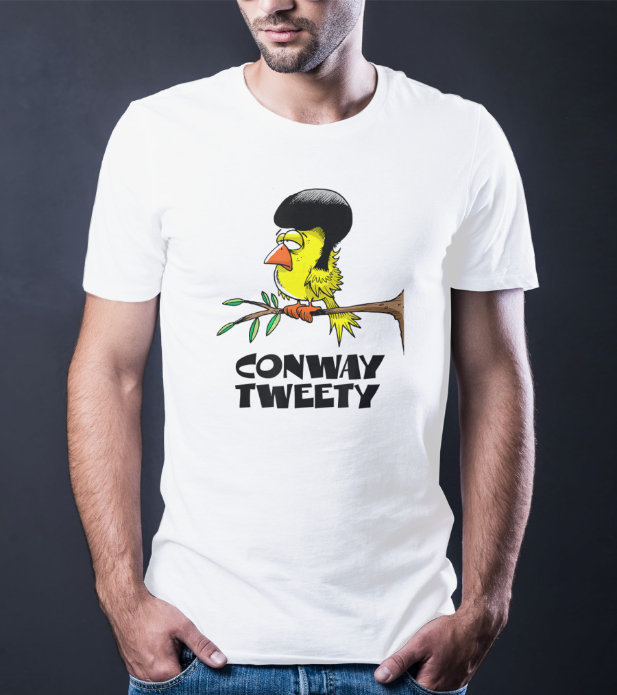 Conway Tweety Funny Cartoon Bird With Hair On Branch T-Shirt