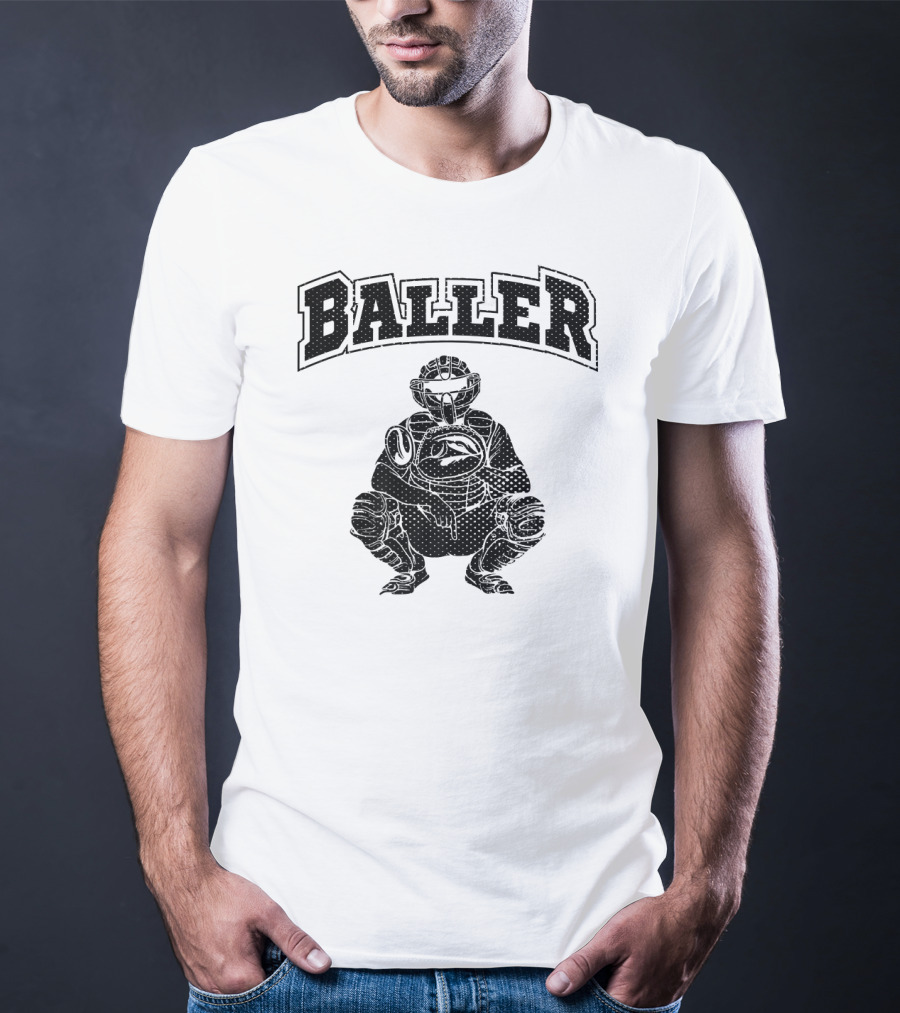 Baller Cool Baseball Catcher T-Shirt