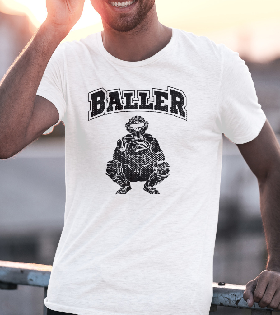 Baller Cool Baseball Catcher T-Shirt