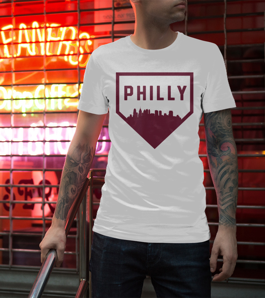 Philly Home Baseball Skyline Cool Philadelphia T-Shirt