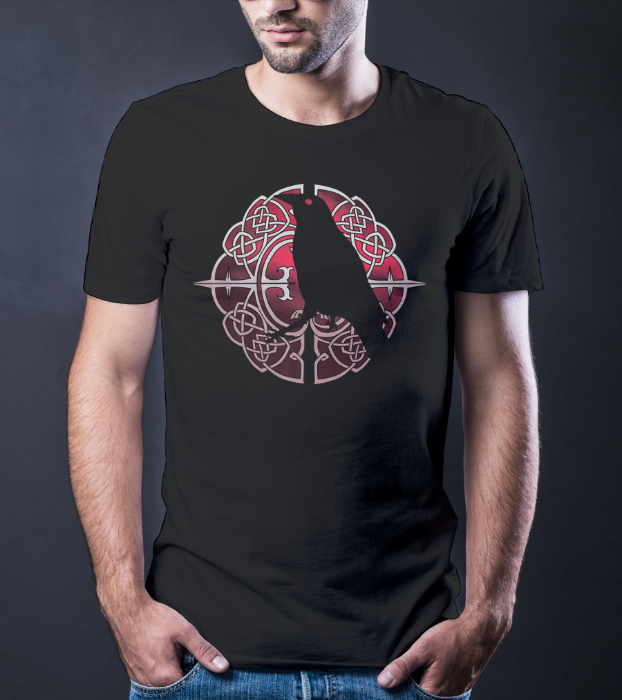 Cool Viking Norse Raven Knotwork T-Shirt