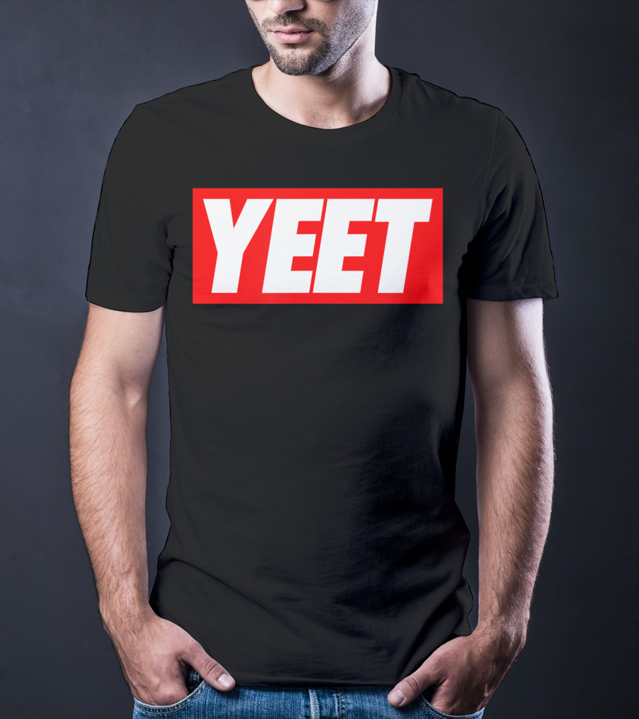 Yeet Basketball Red Bold Typography T-Shirt