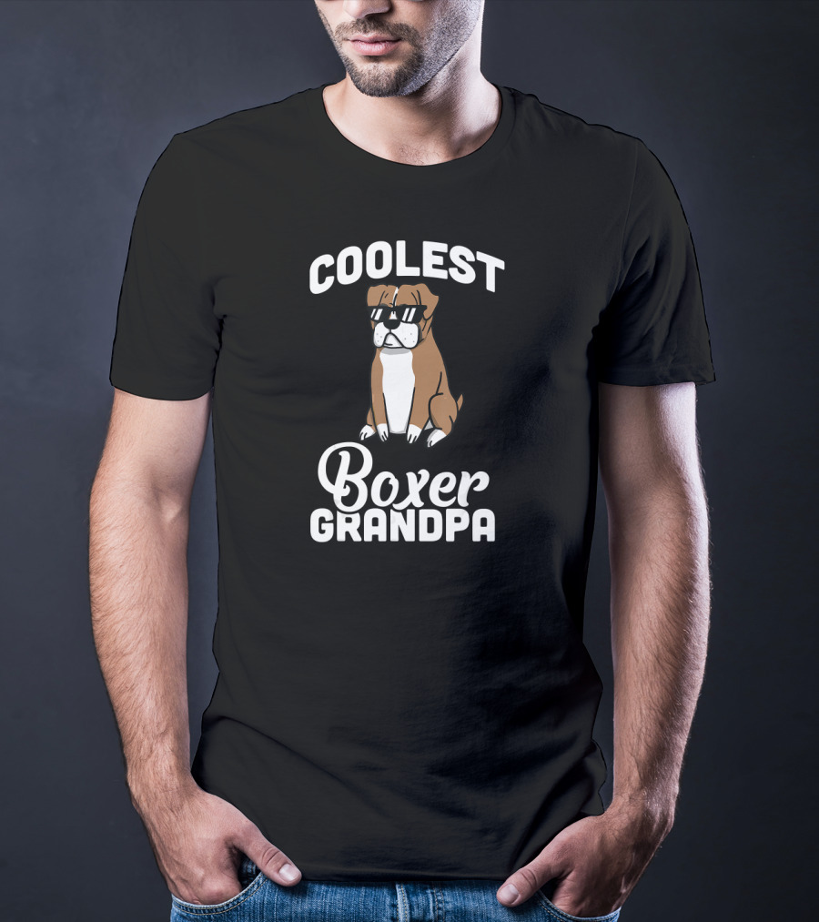 Coolest Boxer Dog Grandpa T-Shirt