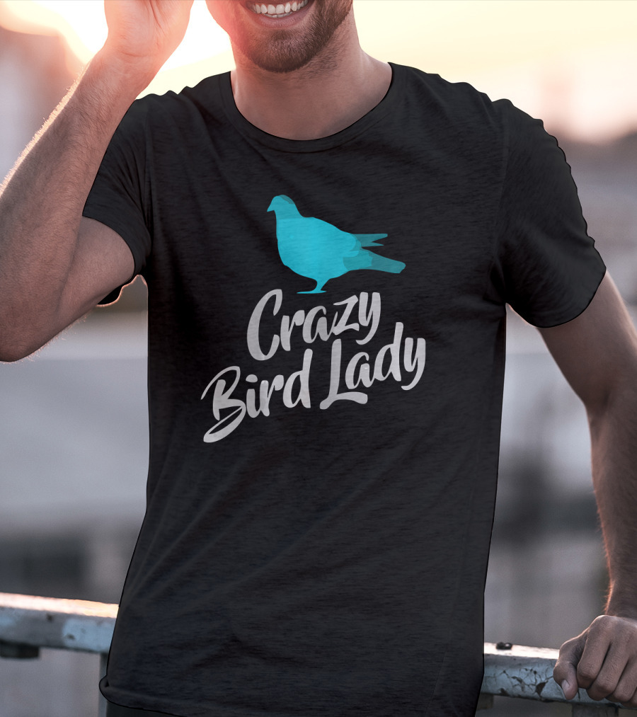 Crazy Bird Lady Blue Bird T-Shirt