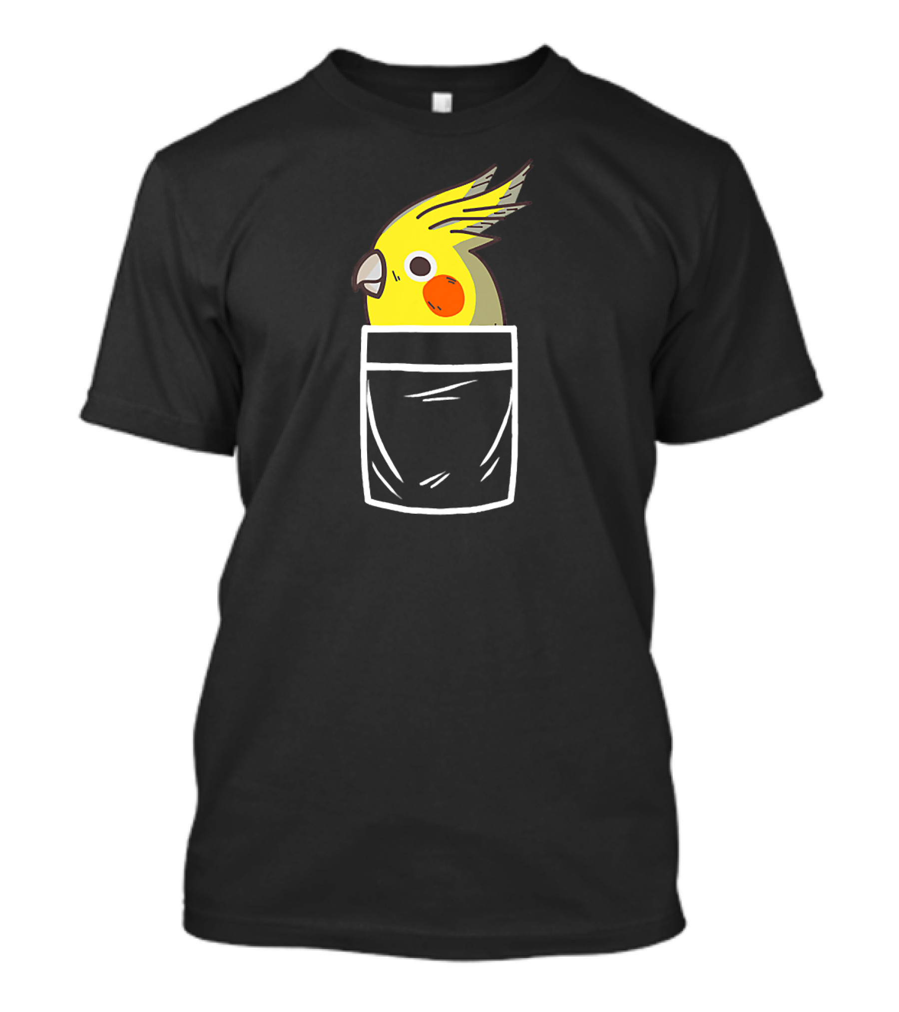 Crazy Cockatiel Funny Bird In Pocket T-Shirt