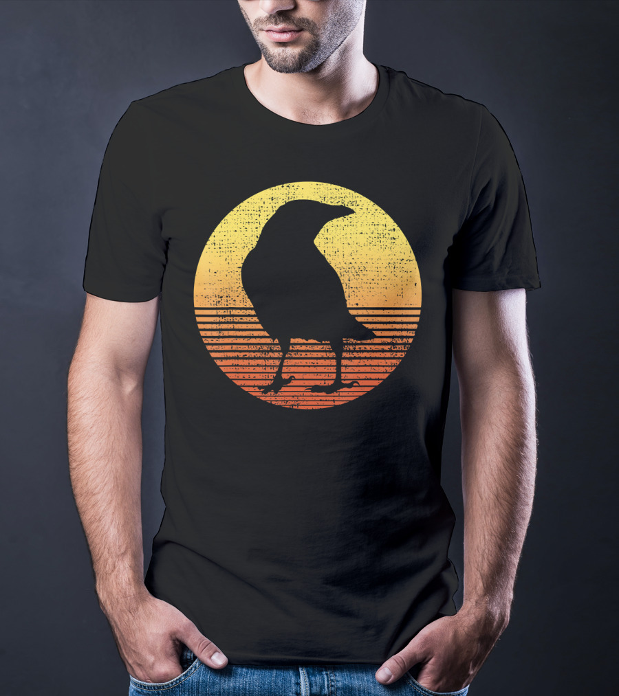 Crow Bird Lover Raven Sunset T-Shirt