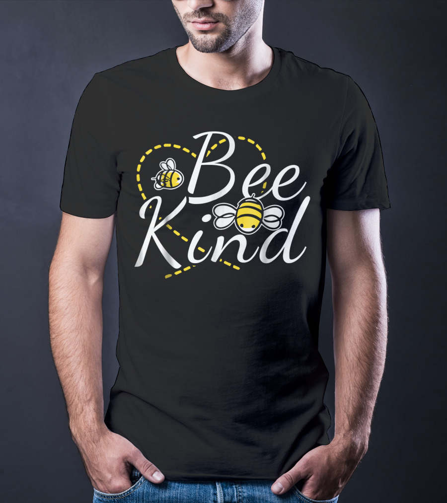 Bee Kind Cute Bees Heart T-Shirt