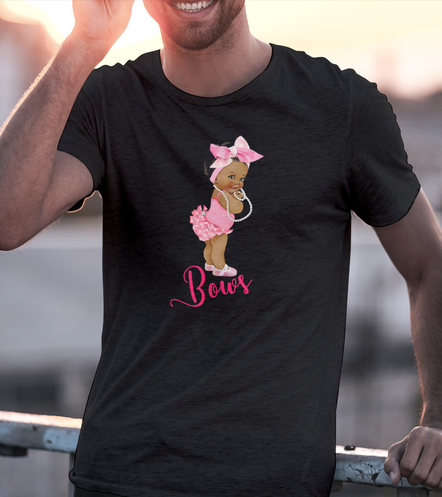 Bows Cute Ethnic Team Girl Gender Reveal T-Shirt
