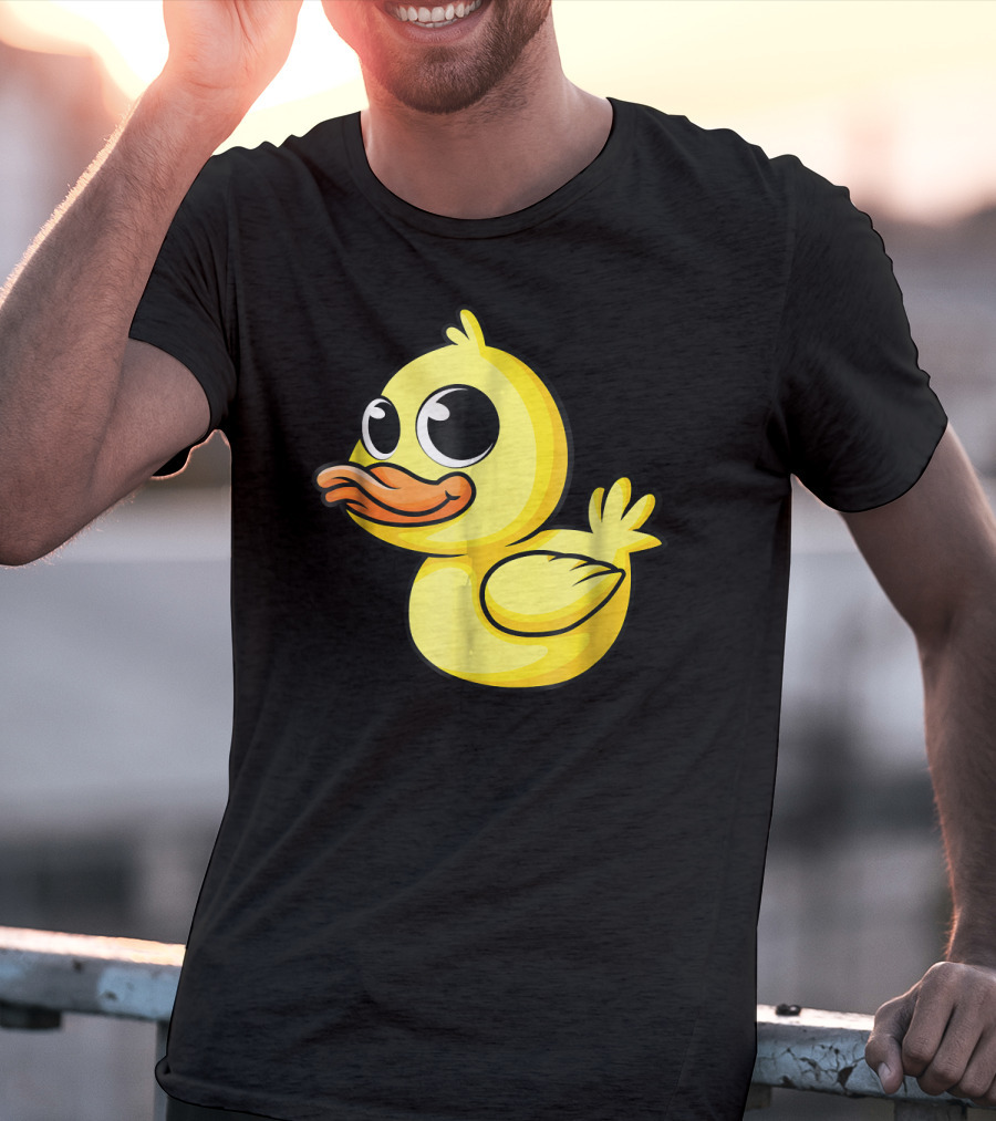 Cute Yellow Cartoon Duckling Baby Duck Bird T-Shirt