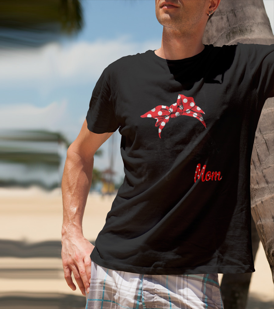 Frenchie Mom Cute French Bulldog With Polka Dot Bow T-Shirt