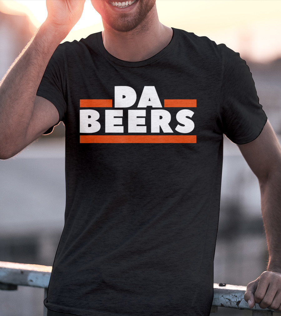 DA BEERS Chicago Bears Parody Orange And Blue Drunk Tailgate T-Shirt