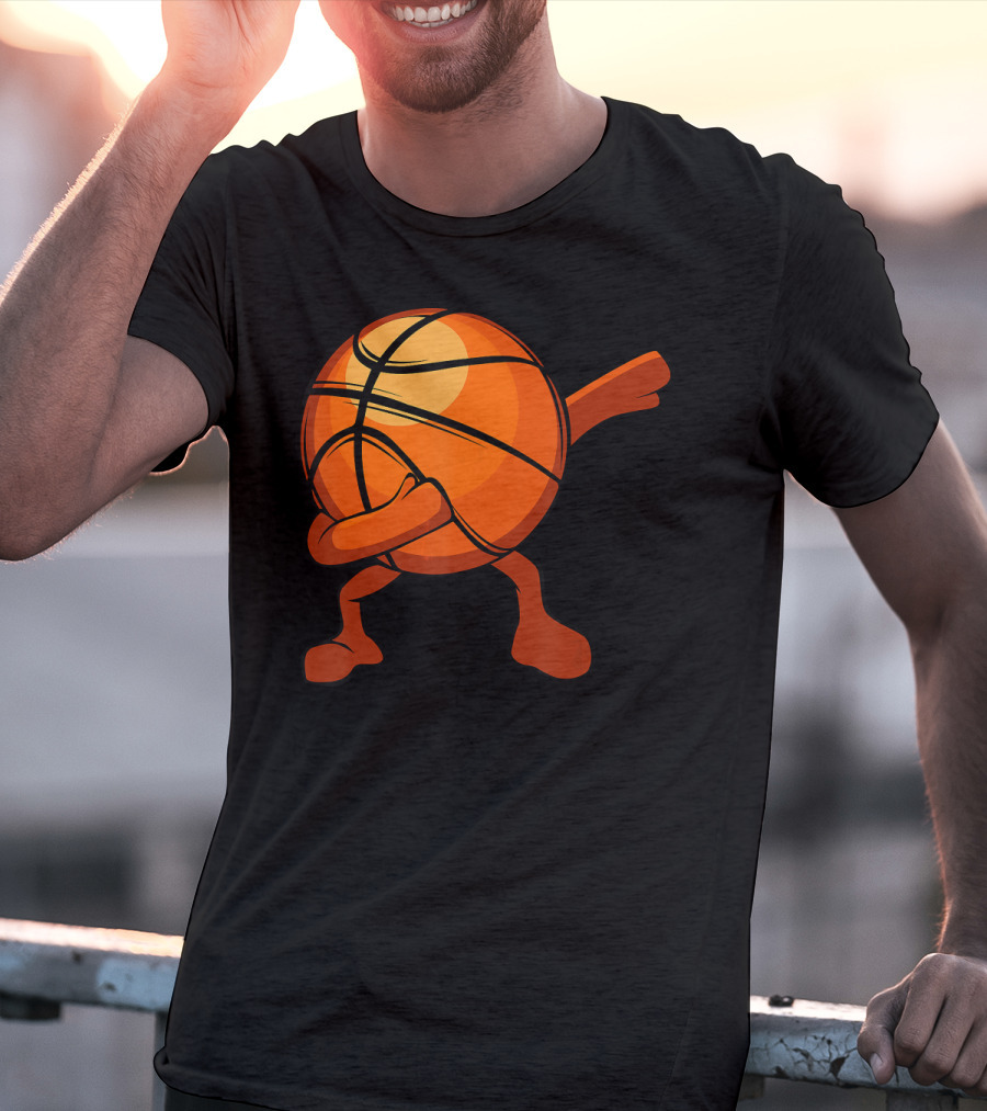 Funny Dabbing Basketball Cartoon Character Player Legend T-Shirt