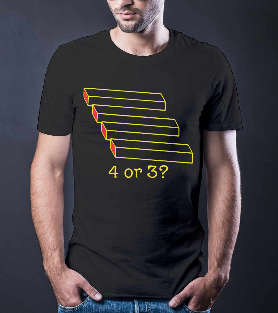 4 Or 3 Optical Illusion T-Shirt
