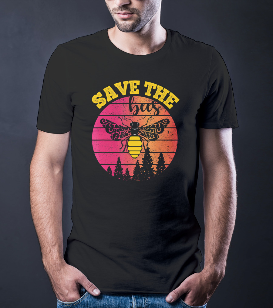 Save The Bees Distressed Honey Bee Lovers T-Shirt