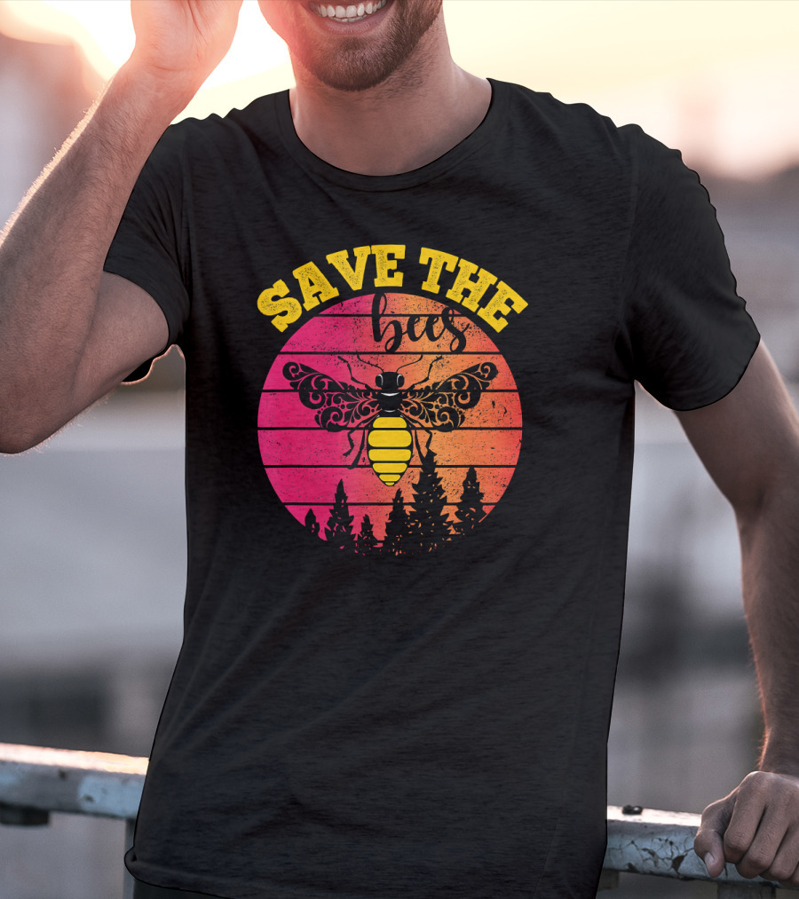 Save The Bees Distressed Honey Bee Lovers T-Shirt