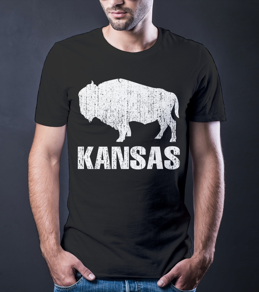 Distressed Kansas State Buffalo T-Shirt