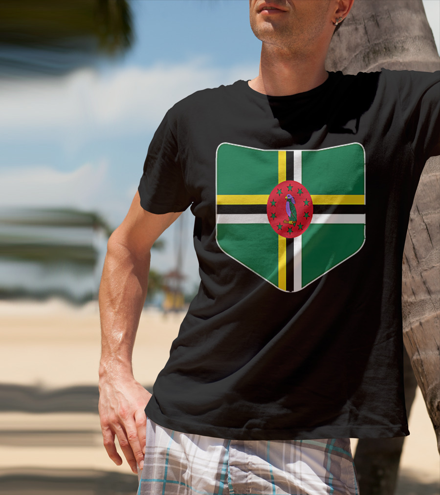 Dominica Flag With Printed Dominic Emblem T-Shirt