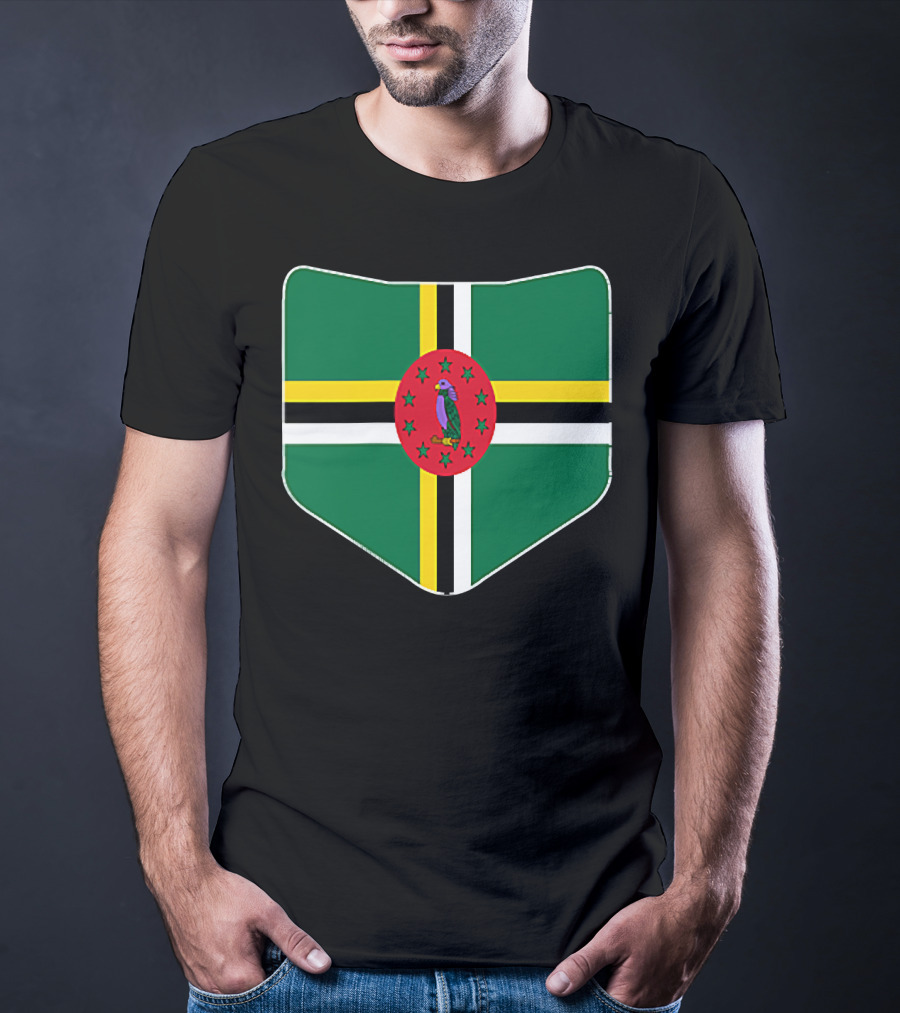 Dominica Flag With Printed Dominic Emblem T-Shirt