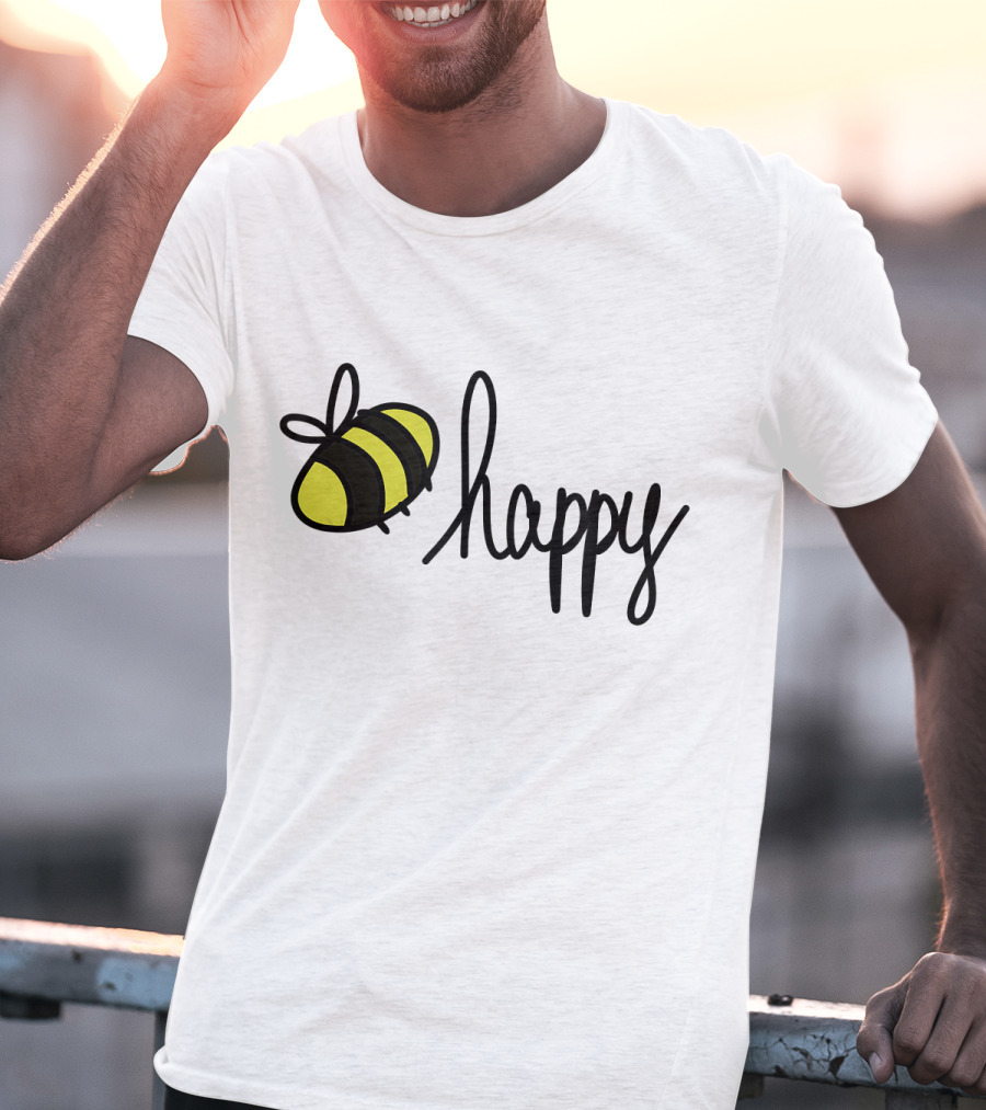 Happy Doodle Bee Handrawn T-Shirt