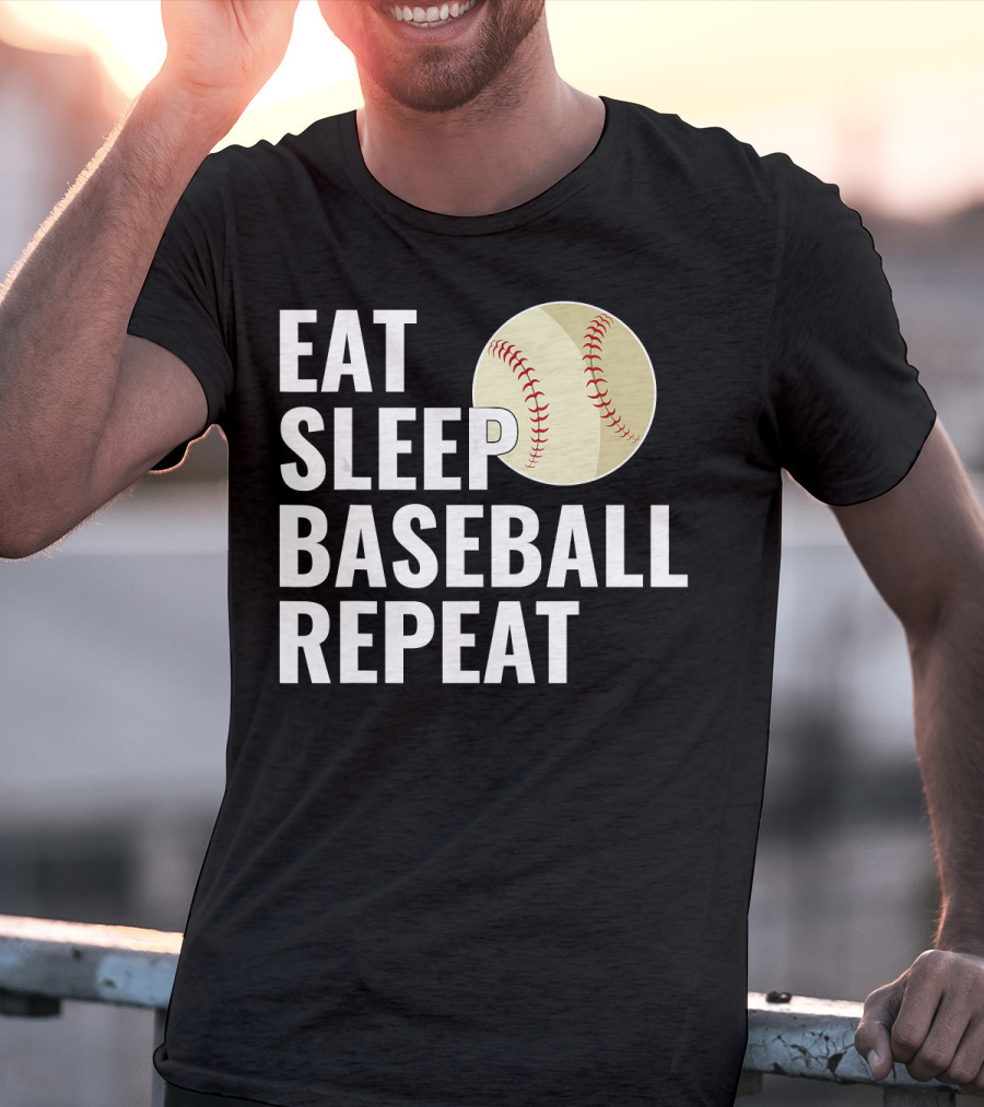 Eat Sleep Baseball Repeat Men Kid Bo Sports Lifestyle T-Shirt