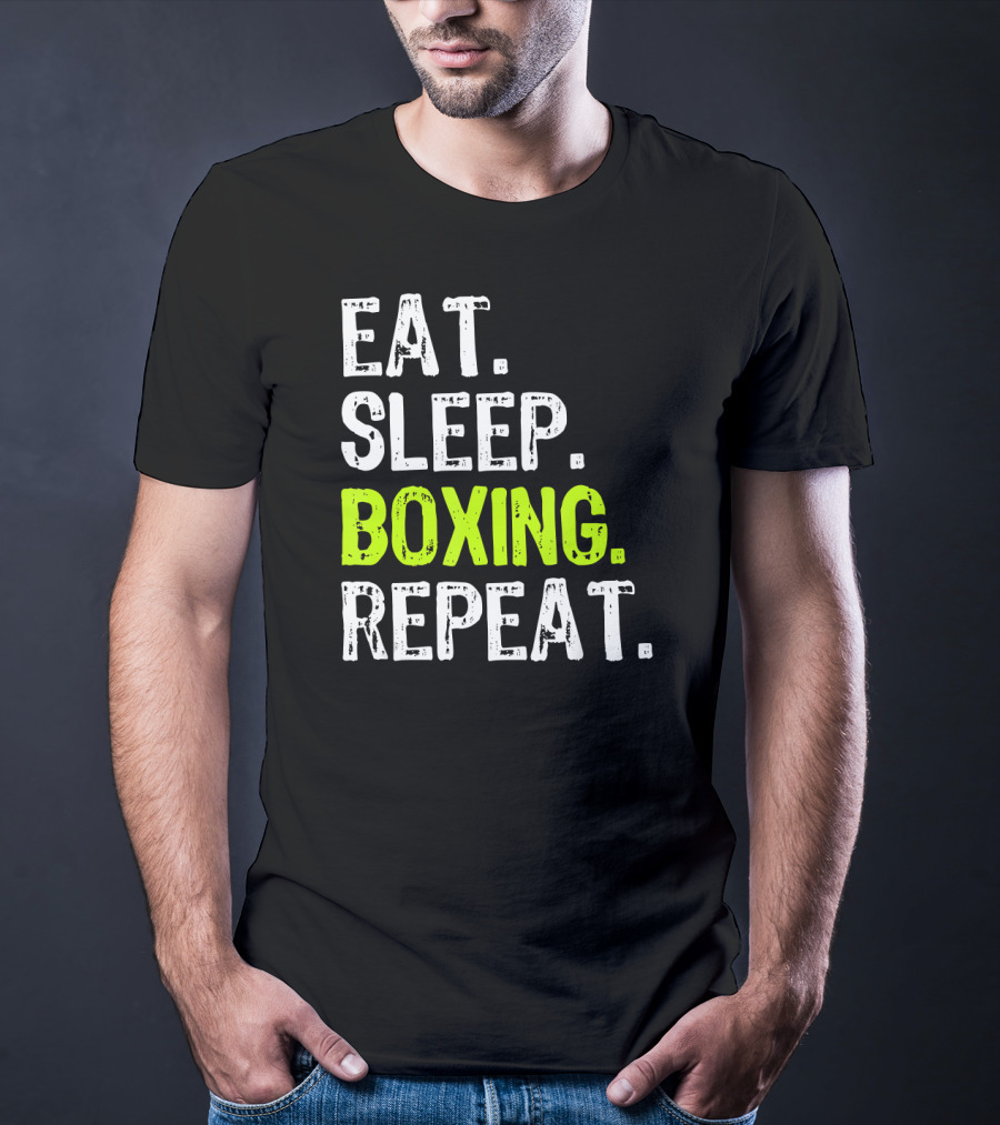 Eat Sleep Boxing Repeat Funny Coach T-Shirt