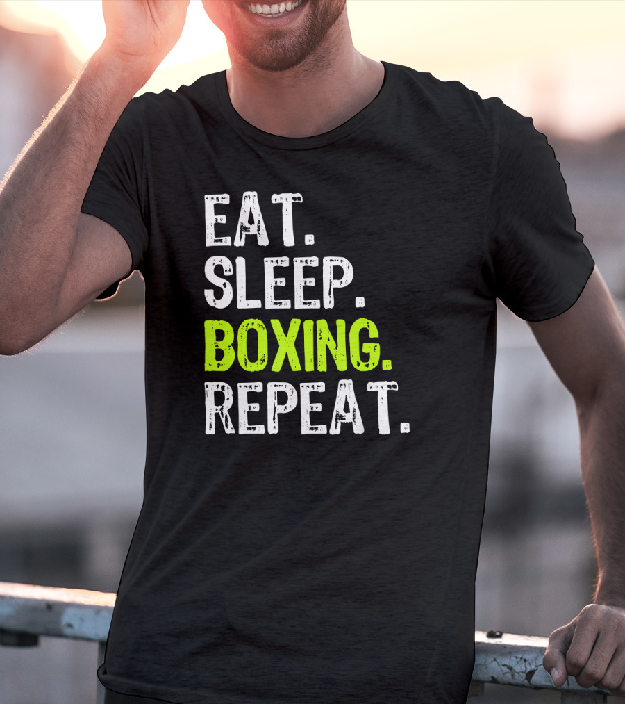 Eat Sleep Boxing Repeat Funny Coach T-Shirt