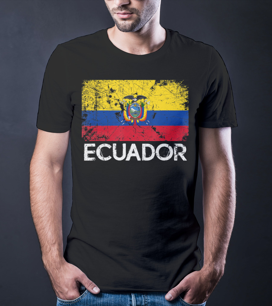 Ecuador Vintage Flag Grunge T-Shirt