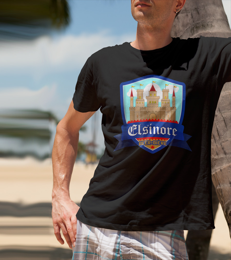 Elsinore Beer Biere Funny 80s Castle Crest T-Shirt