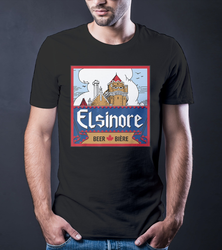 Elsinore Beer Bière Castle Design With Maple Leaf T-Shirt