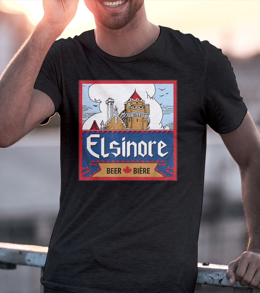 Elsinore Beer Bière Castle Design With Maple Leaf T-Shirt