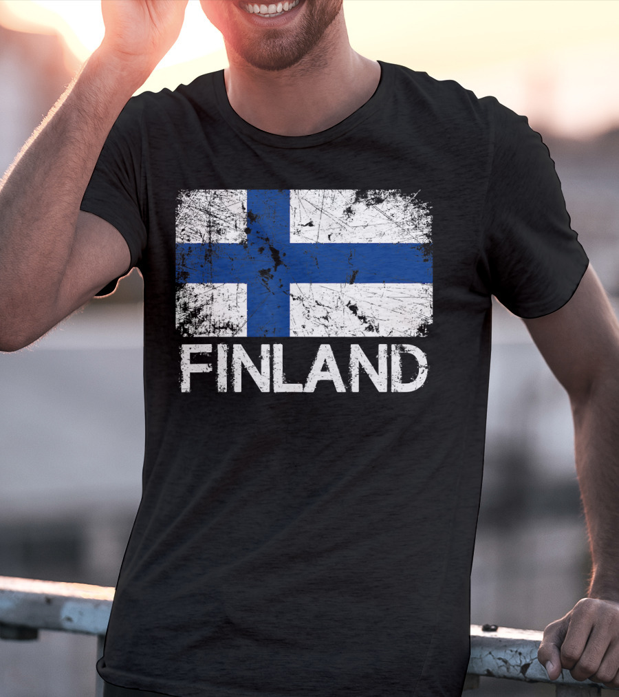 Finnish Flag Finland Vintage Made In Finla T-Shirt