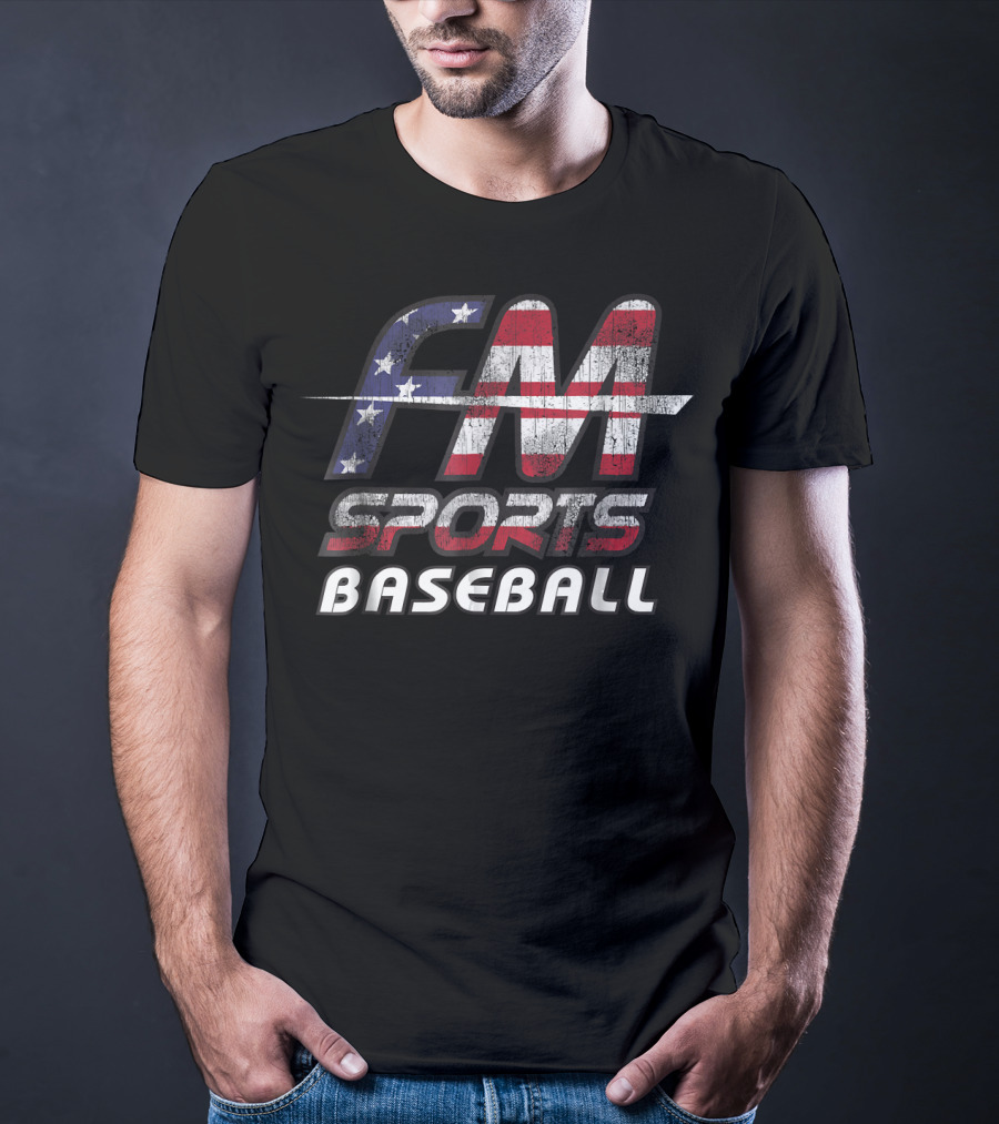 FM Sports Baseball USA Flag T-Shirt