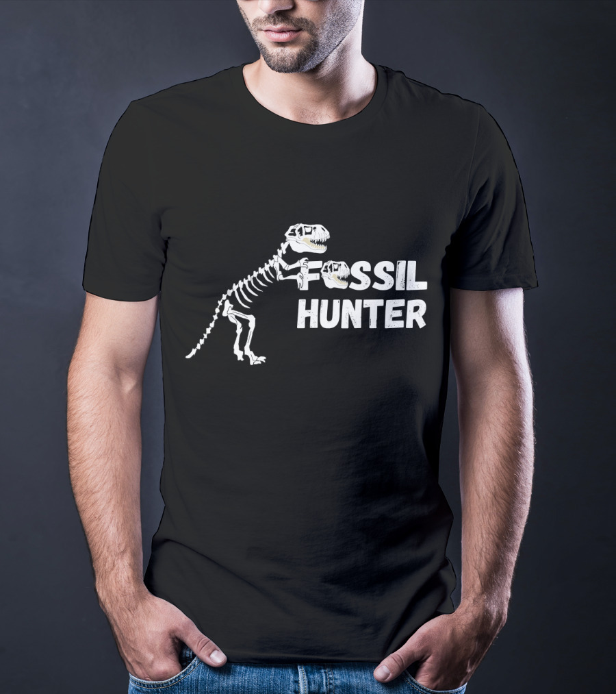 Fossil Hunter Dinosaur Bone Skeleton Discovery T-Shirt