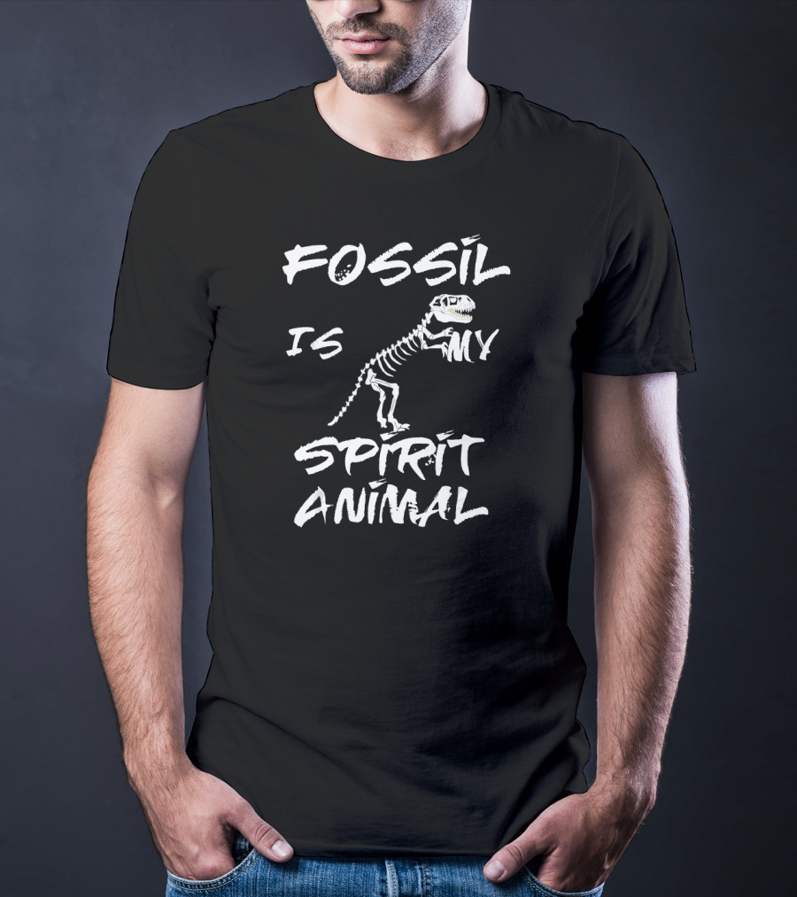 Fossil Is My Spirit Animal Archeology Dinosaur Skeleton T-Shirt