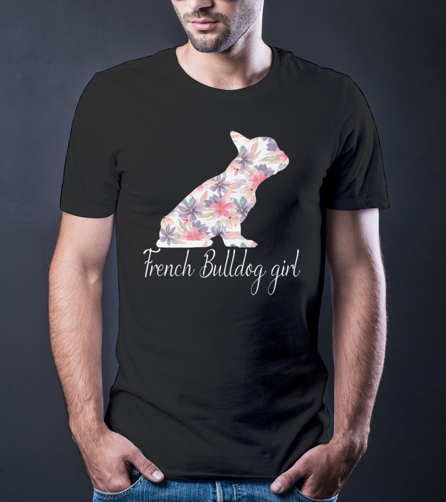 Floral French Bulldog Girl Love T-Shirt