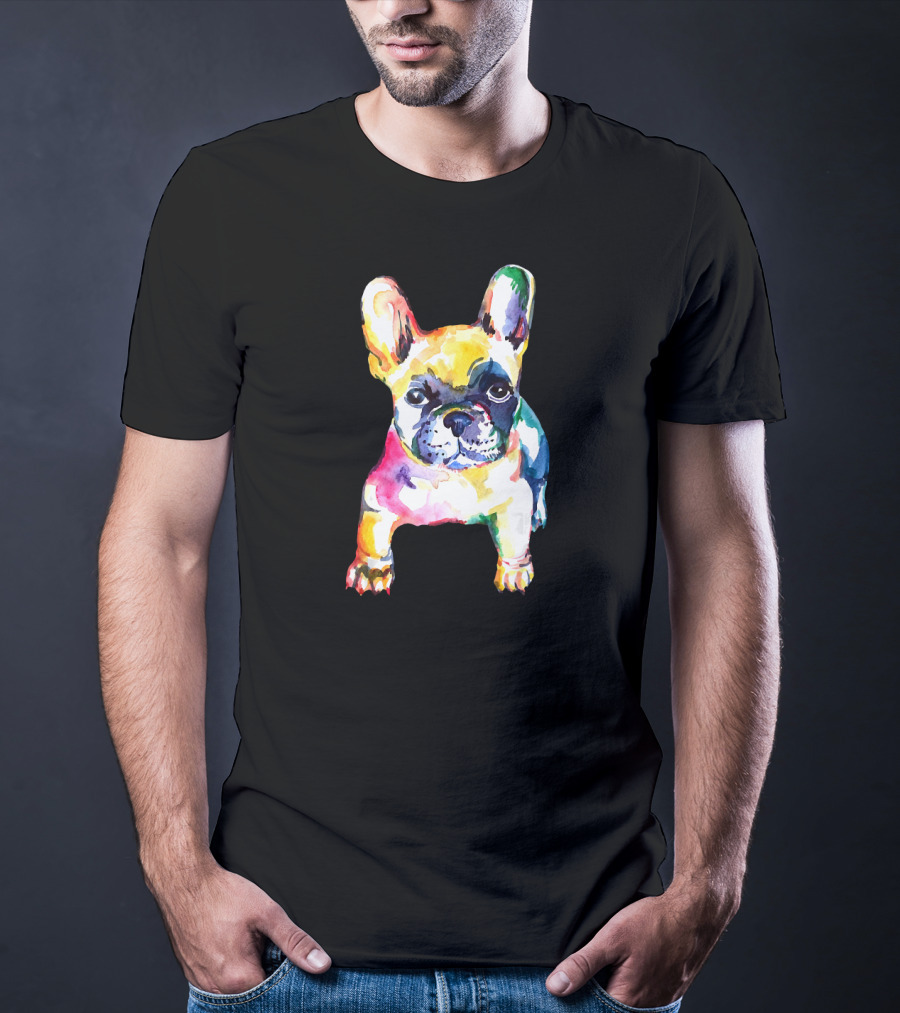 French Bulldog Colorful Watercolor Original T-Shirt