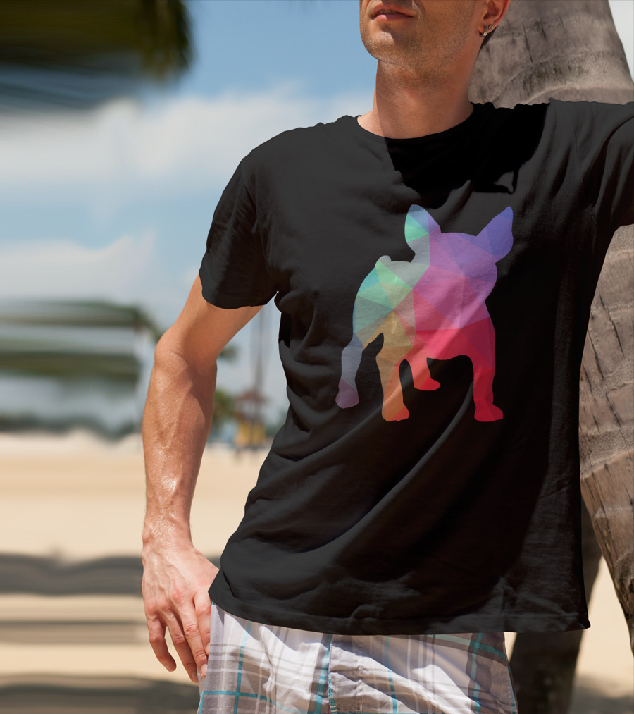 French Bulldog Lovers Rainbow Poly T-Shirt