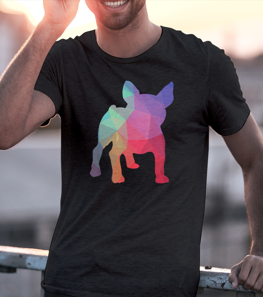 French Bulldog Lovers Rainbow Poly T-Shirt