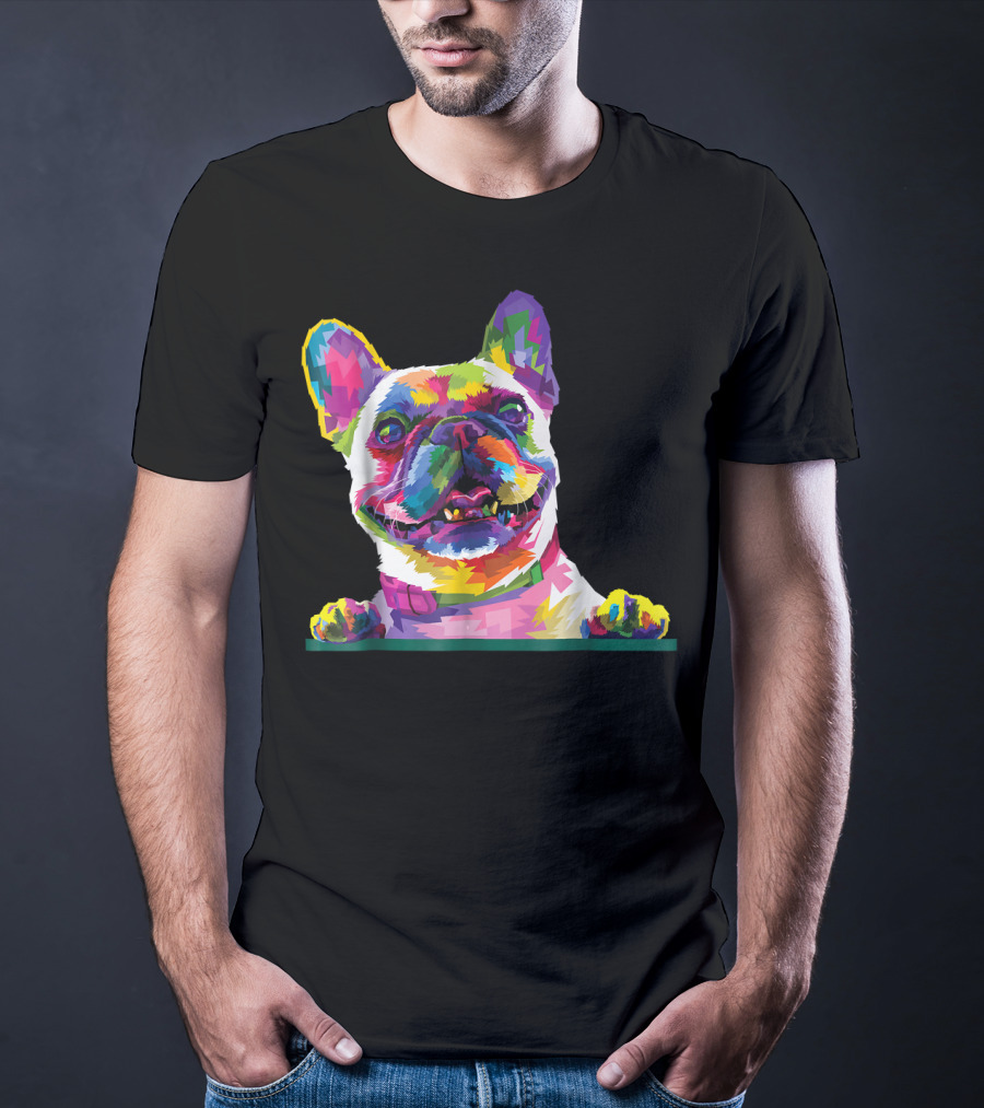 French Bulldog Colorful Dog Pop T-Shirt
